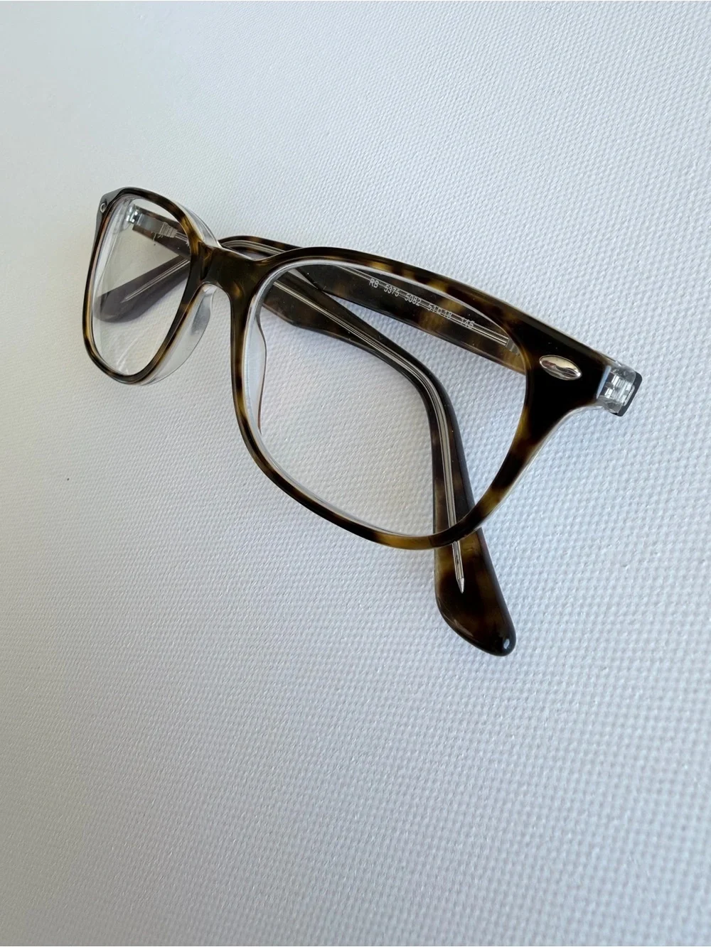 Ray-Ban RB5375 Tortoise Square Eyeglasses Havana Transparent 53mm